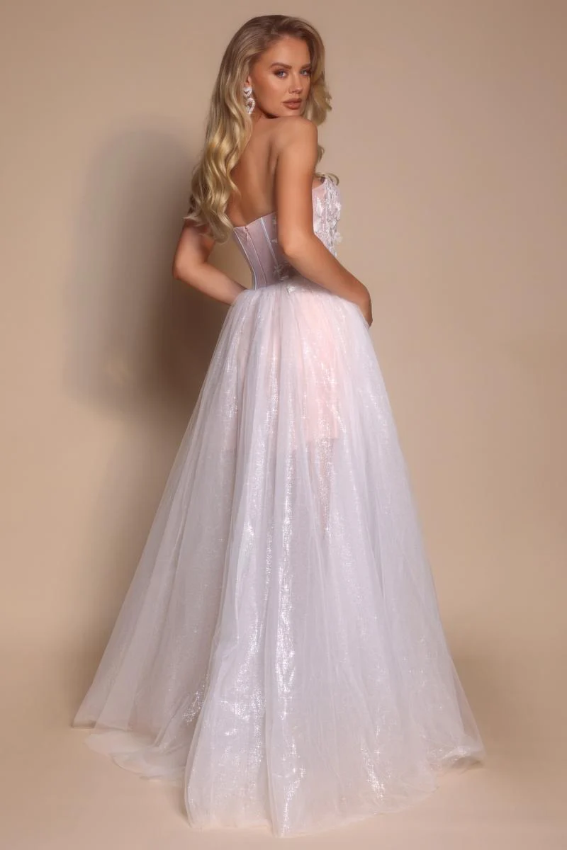 Portia and Scarlett Strapless Corset Prom Dress with Sheer Skirt PS26078 - Image 2