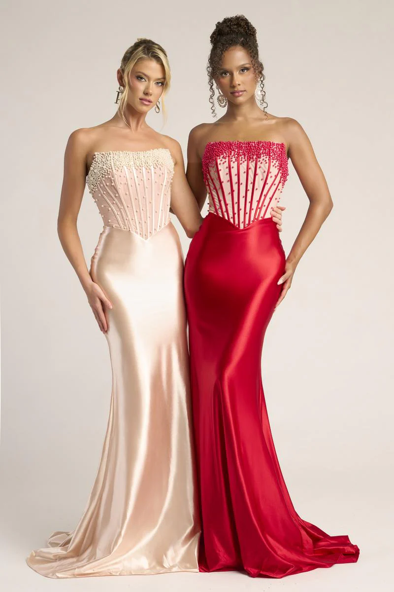 Portia and Scarlett Strapless Corset Prom Dress PS26094 - Image 3