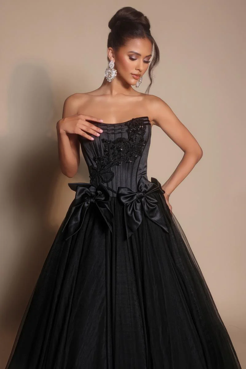 Portia and Scarlett Corset Ballgown Prom Dress with Bows PS26102 - Image 10