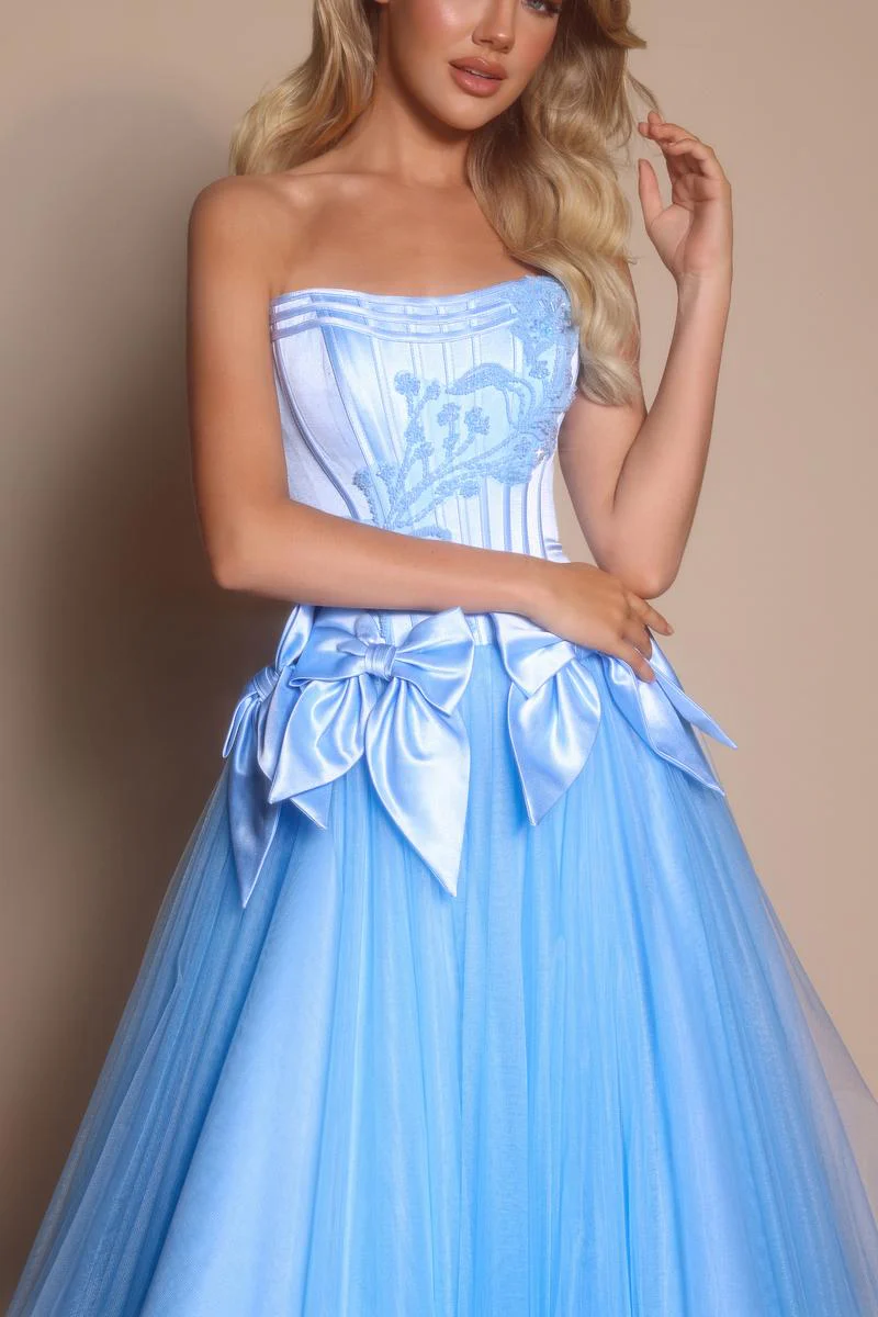 Portia and Scarlett Corset Ballgown Prom Dress with Bows PS26102 - Image 12