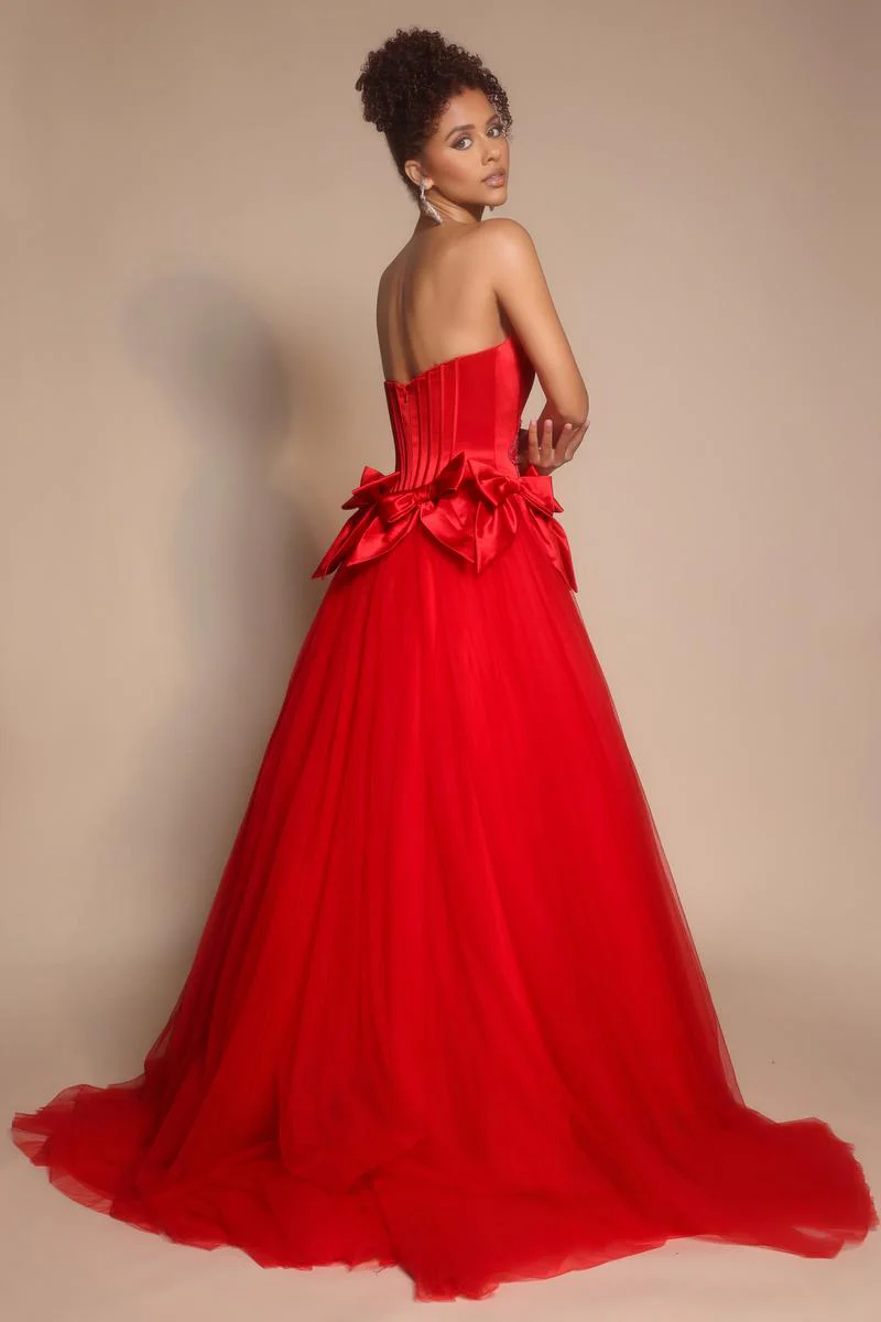 Portia and Scarlett Corset Ballgown Prom Dress with Bows PS26102 - Image 2