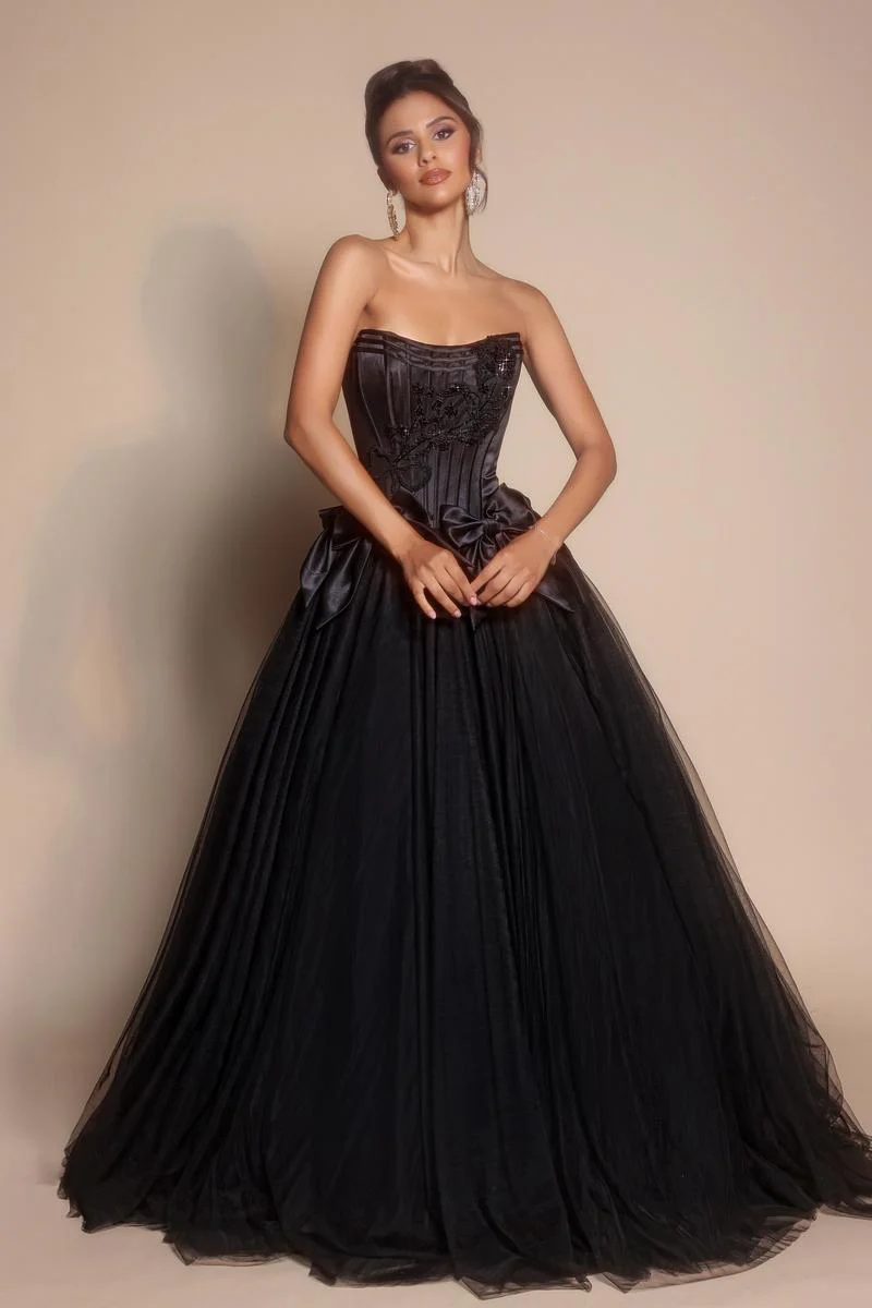 Portia and Scarlett Corset Ballgown Prom Dress with Bows PS26102 - Image 4