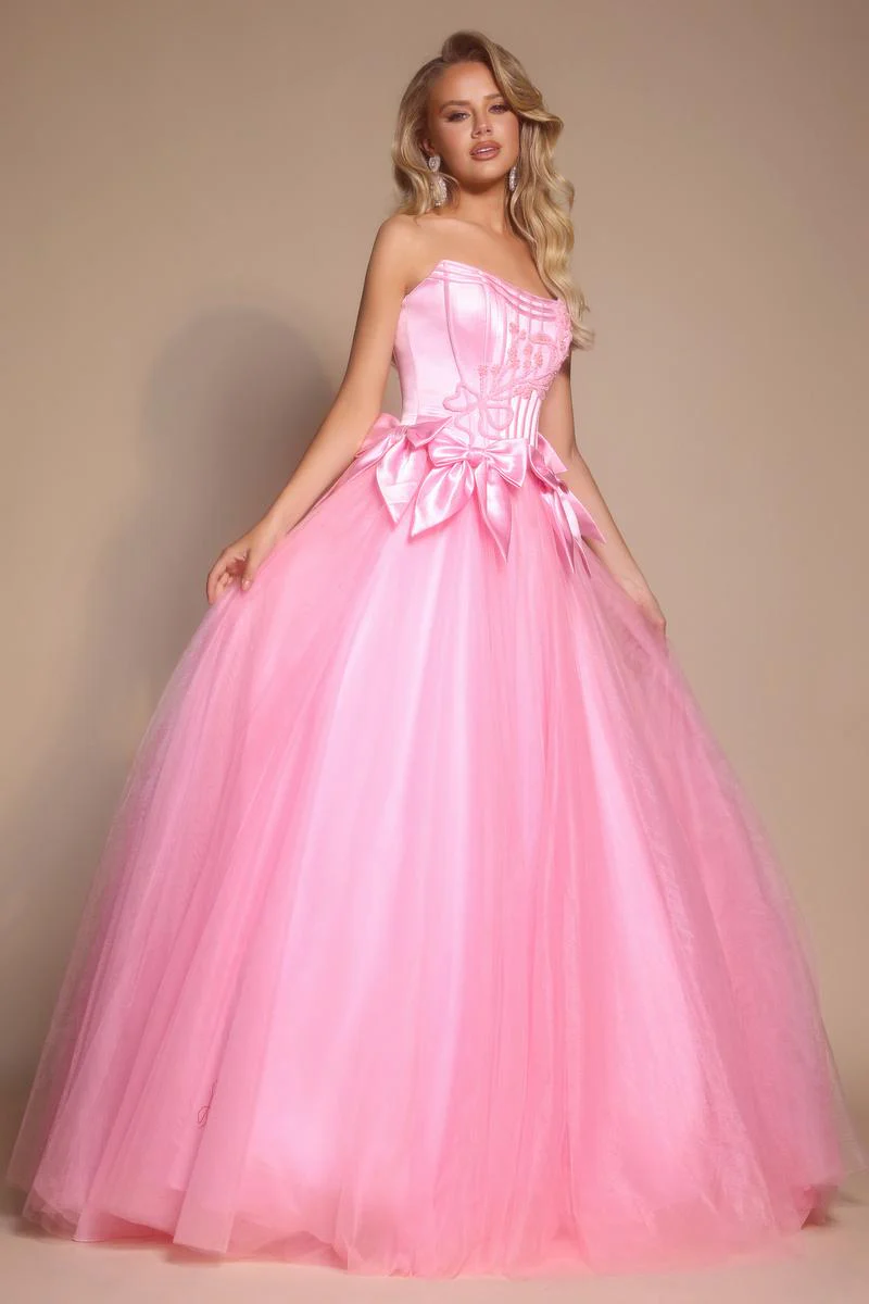 Portia and Scarlett Corset Ballgown Prom Dress with Bows PS26102 - Image 6