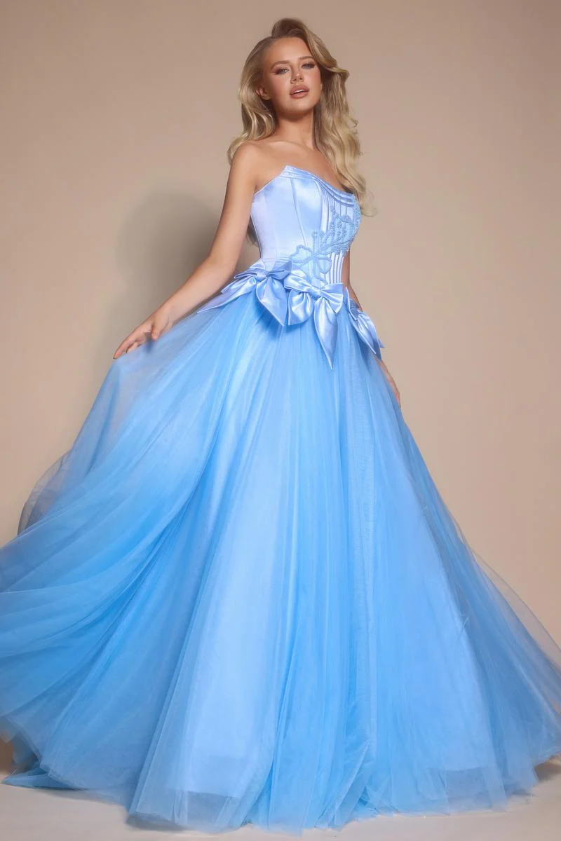 Portia and Scarlett Corset Ballgown Prom Dress with Bows PS26102 - Image 8