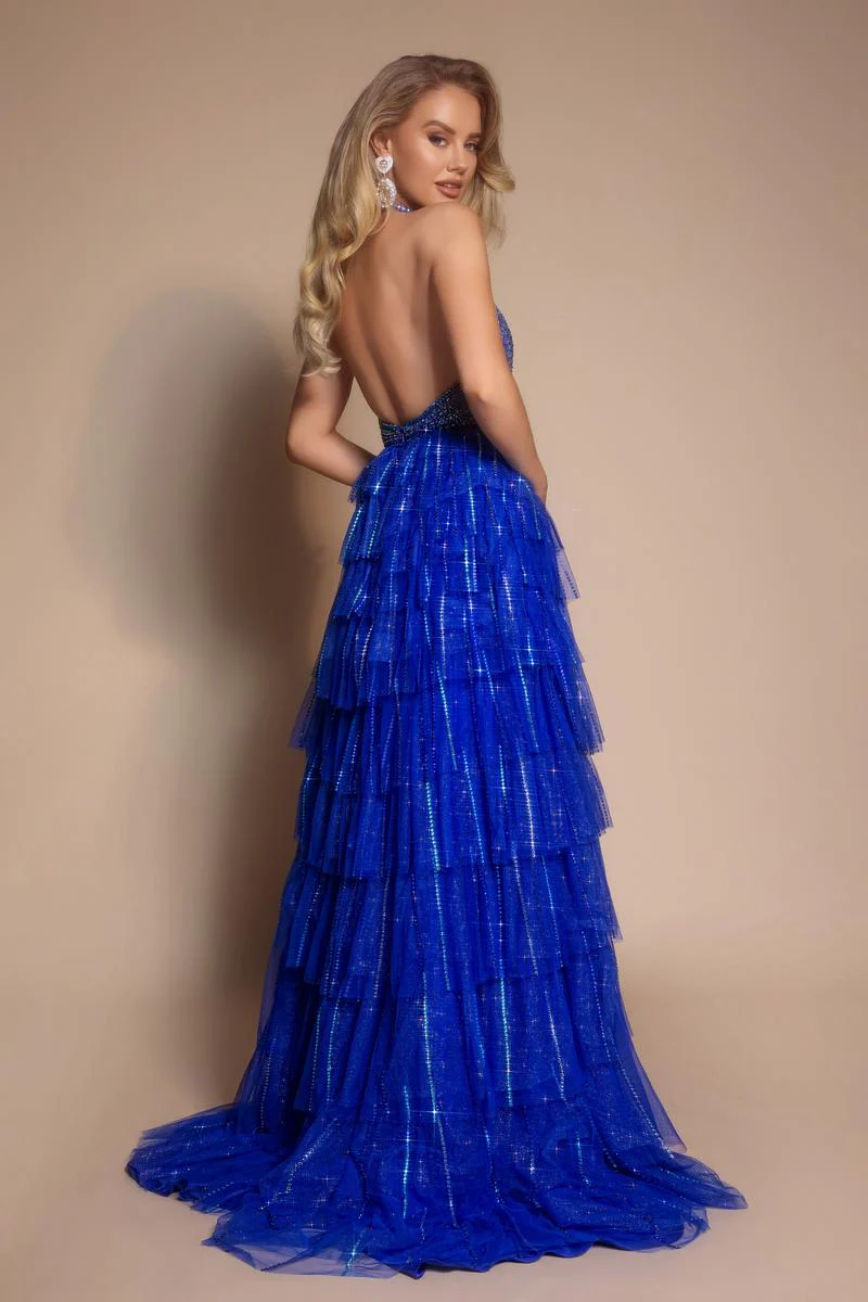 Portia and Scarlett Plunging Halter Top Prom Dress PS26117 - Image 2