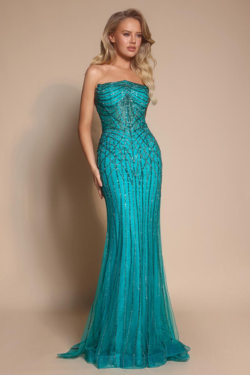 Portia and Scarlett Strapless Rhinestone Prom Dress PS26130 - Image 3