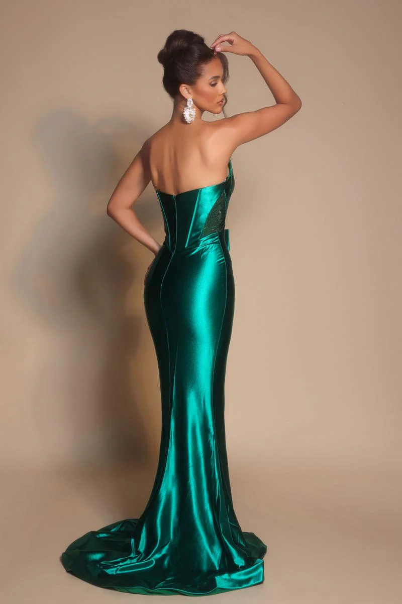 Portia and Scarlett Strapless Satin Corset Prom Dress PS26136 - Image 2