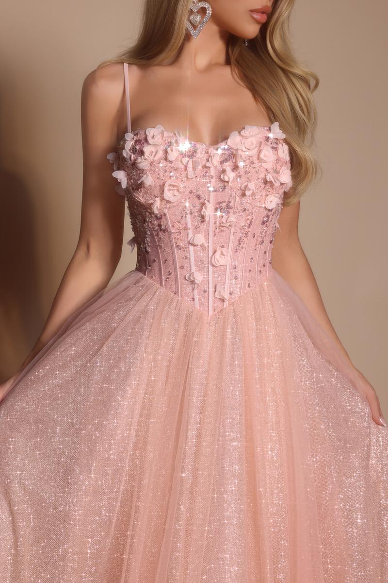 Portia and Scarlett 3D Floral Sparkle Tulle Ballgown Prom Dress PS26146 - Image 12