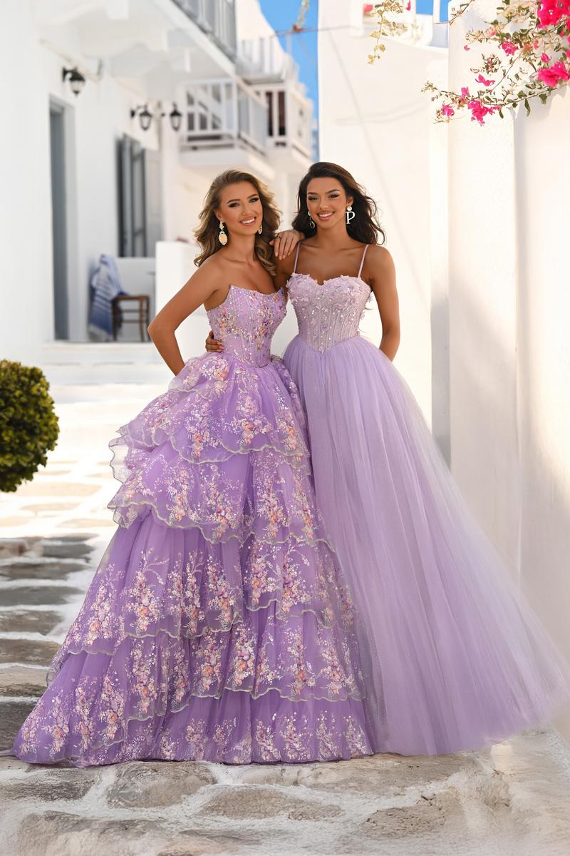 Portia and Scarlett 3D Floral Sparkle Tulle Ballgown Prom Dress PS26146 - Image 13