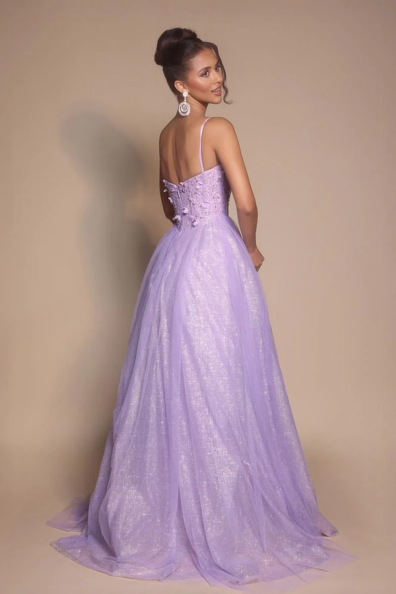 Portia and Scarlett 3D Floral Sparkle Tulle Ballgown Prom Dress PS26146 - Image 2