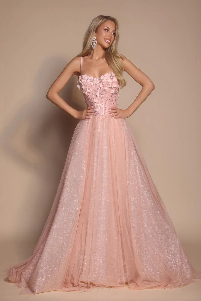 Portia and Scarlett 3D Floral Sparkle Tulle Ballgown Prom Dress PS26146 - Image 4