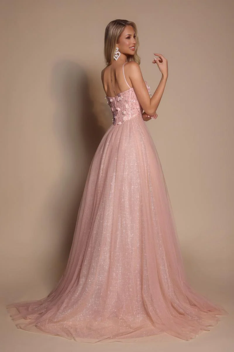 Portia and Scarlett 3D Floral Sparkle Tulle Ballgown Prom Dress PS26146 - Image 5