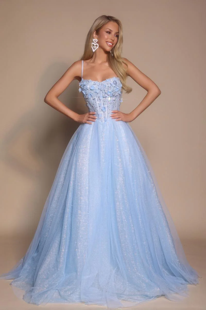 Portia and Scarlett 3D Floral Sparkle Tulle Ballgown Prom Dress PS26146 - Image 6
