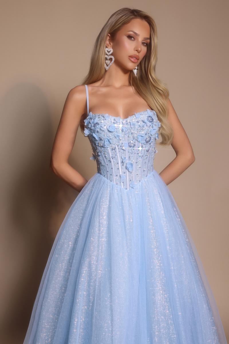 Portia and Scarlett 3D Floral Sparkle Tulle Ballgown Prom Dress PS26146 - Image 7