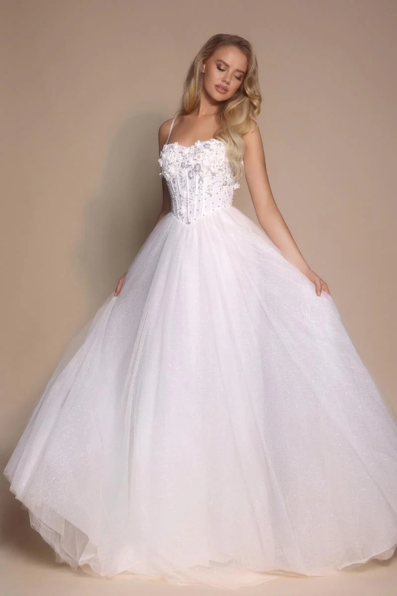 Portia and Scarlett 3D Floral Sparkle Tulle Ballgown Prom Dress PS26146 - Image 9