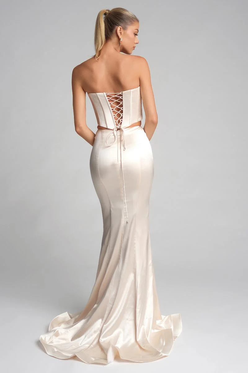 Portia and Scarlett Two Piece Satin Corset Prom Dress PS26170 - Image 2
