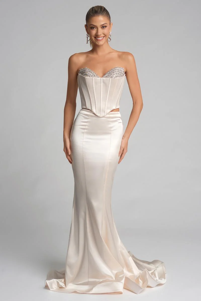 Portia and Scarlett Two Piece Satin Corset Prom Dress PS26170 - Image 3