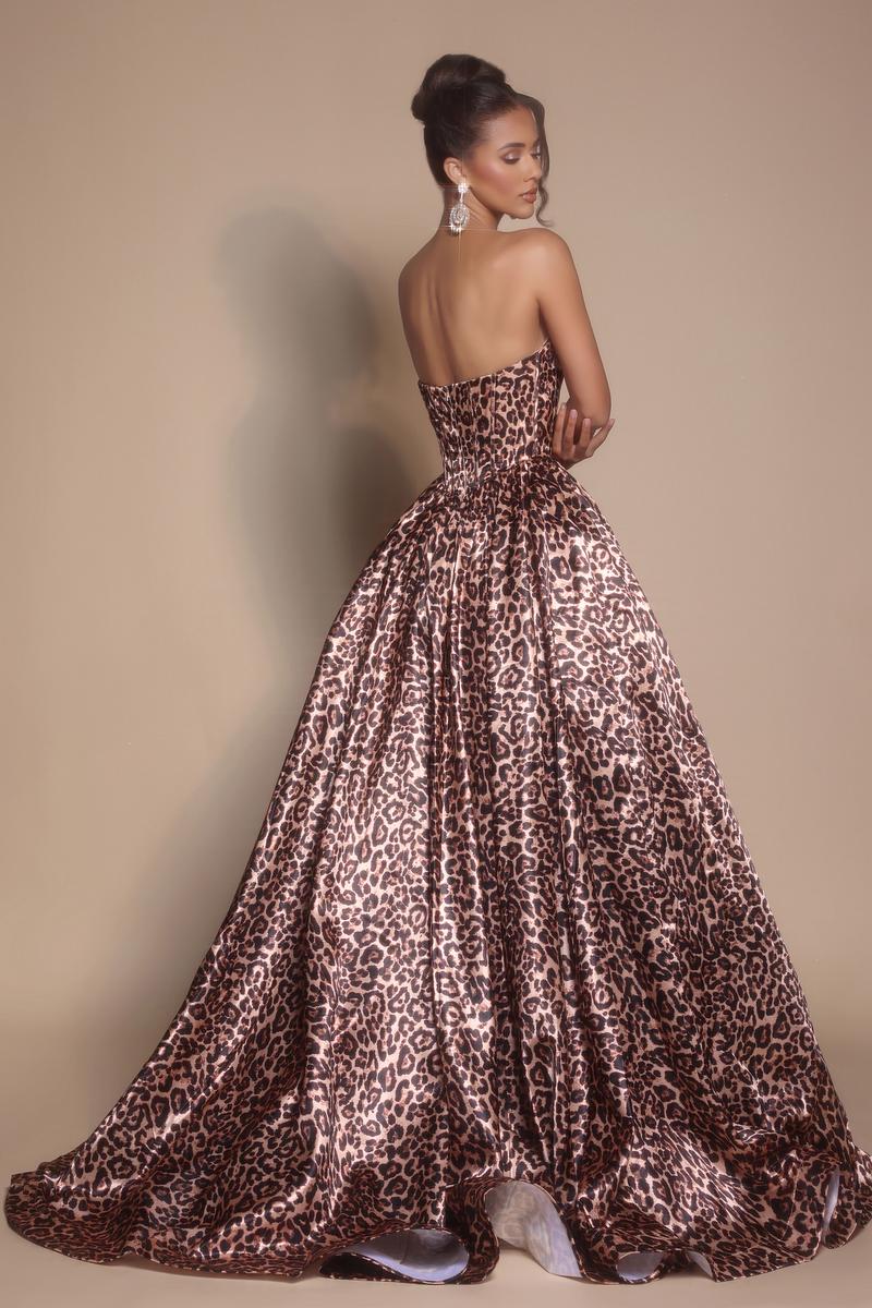 Portia & Scarlett Leopard Print Strapless Ballgown PS26188 - Image 2