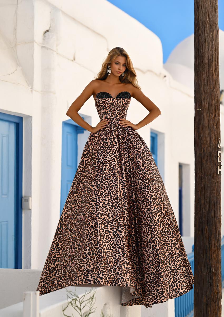 Portia & Scarlett Leopard Print Strapless Ballgown PS26188 - Image 5
