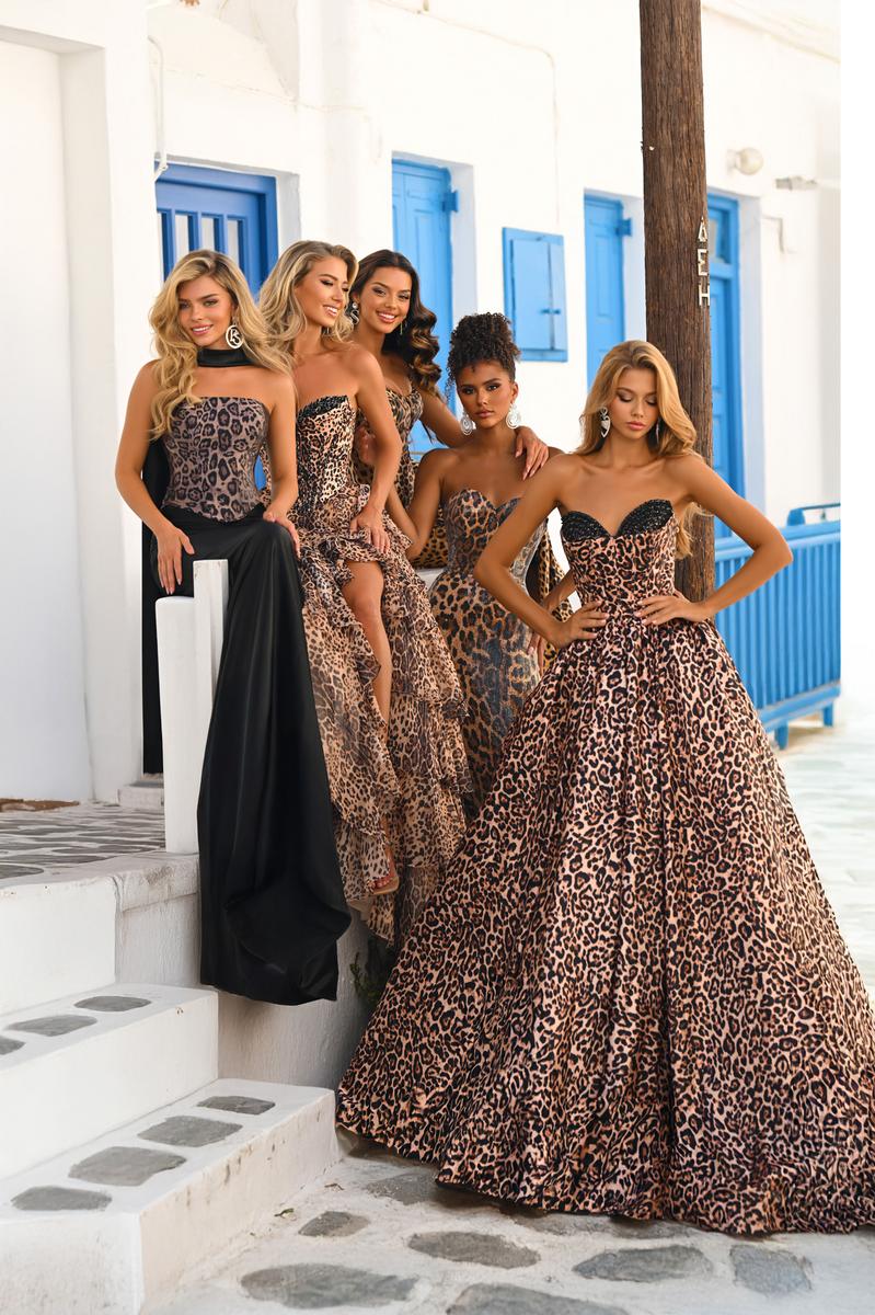Portia & Scarlett Leopard Print Strapless Ballgown PS26188 - Image 8
