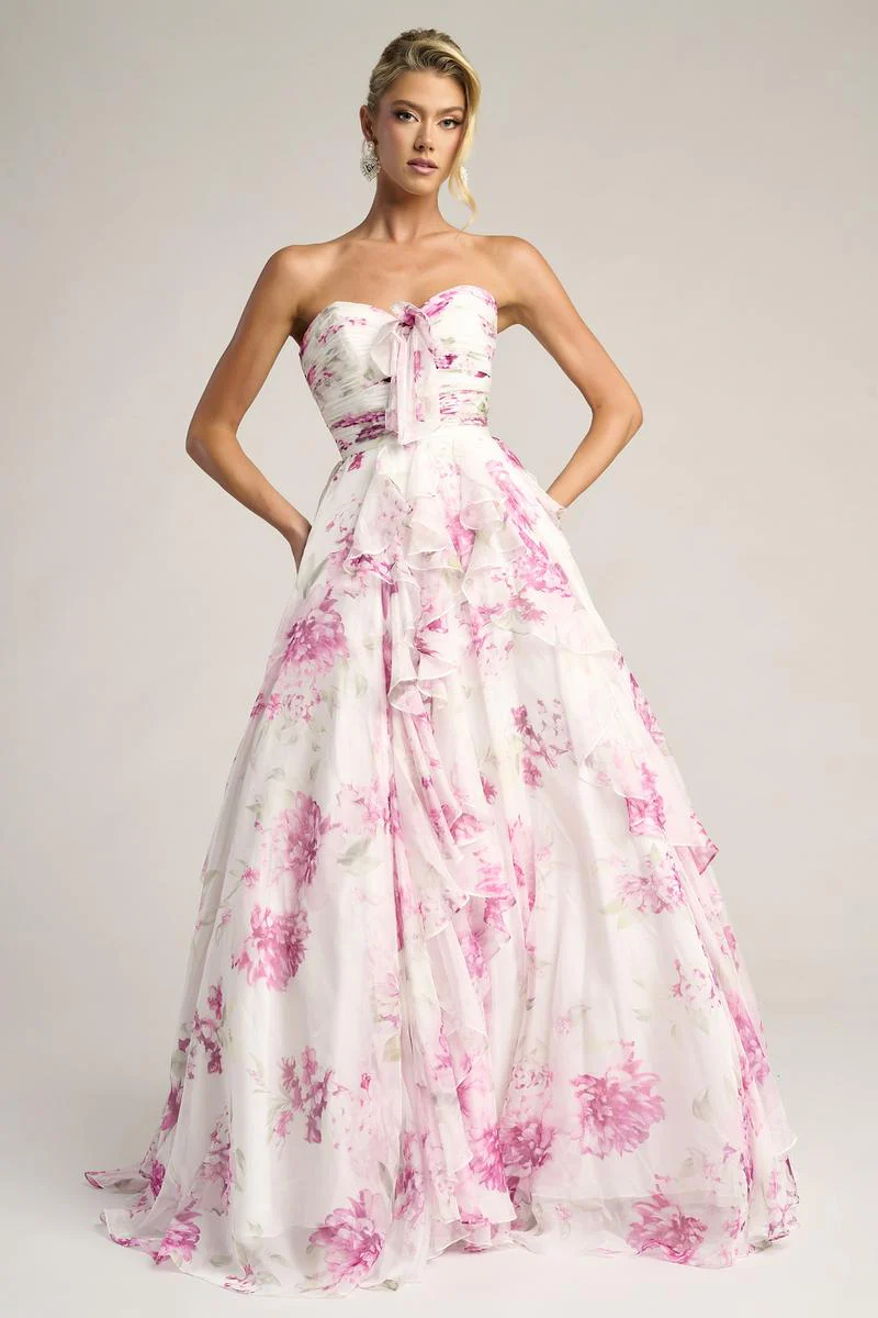 Portia & Scarlett A-Line Floral Print Prom Dress PS26254 - Image 8