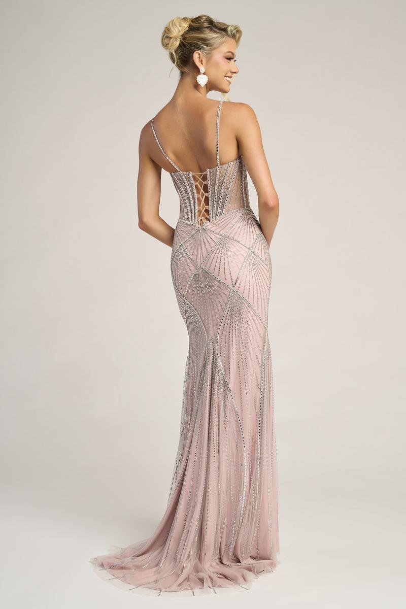 Portia & Scarlett Fitted Illusion Bodice Prom Dress PS26263 - Image 11