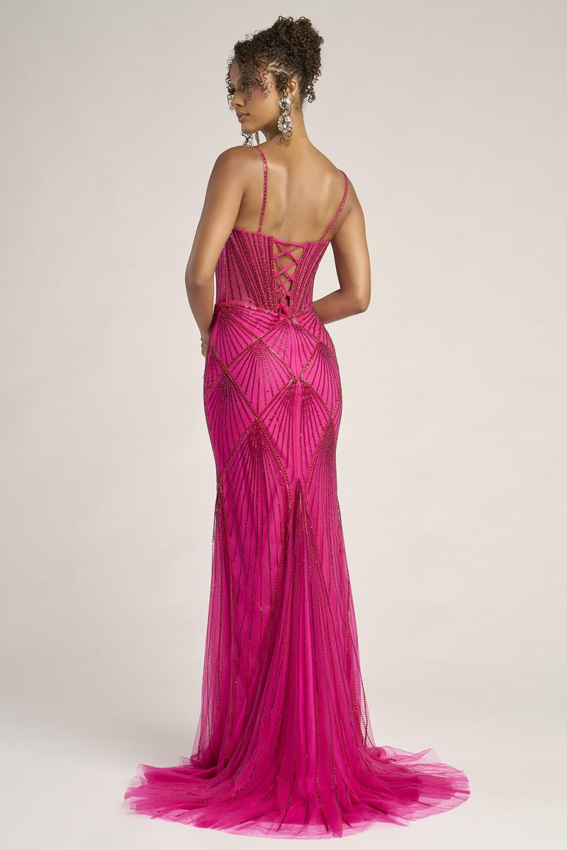 Portia & Scarlett Fitted Illusion Bodice Prom Dress PS26263 - Image 2