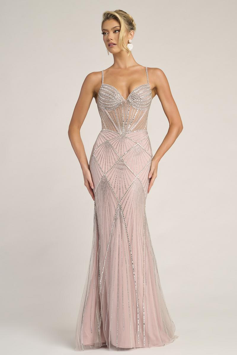 Portia & Scarlett Fitted Illusion Bodice Prom Dress PS26263 - Image 6