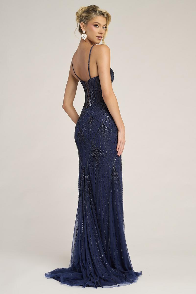 Portia & Scarlett Fitted Illusion Bodice Prom Dress PS26263 - Image 8
