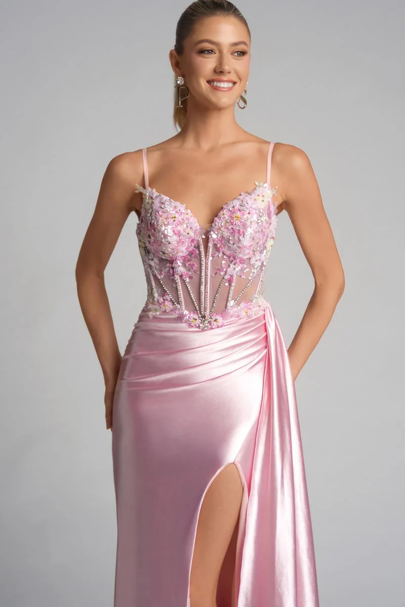 Portia & Scarlett Fitted Illusion Bodice Prom Dress PS26270 - Image 10