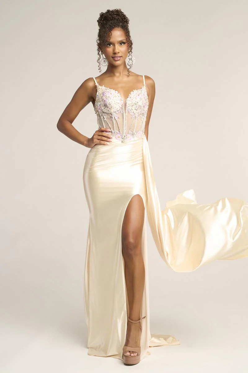Portia & Scarlett Fitted Illusion Bodice Prom Dress PS26270 - Image 6