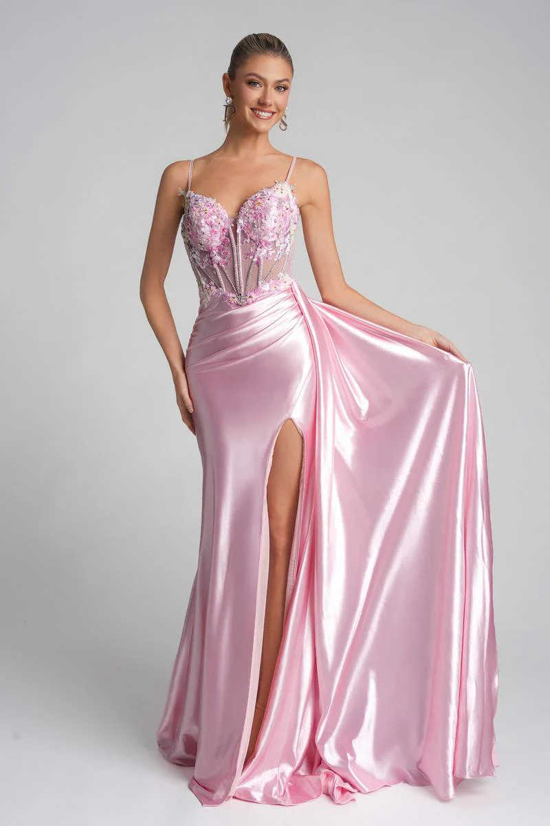 Portia & Scarlett Fitted Illusion Bodice Prom Dress PS26270 - Image 7