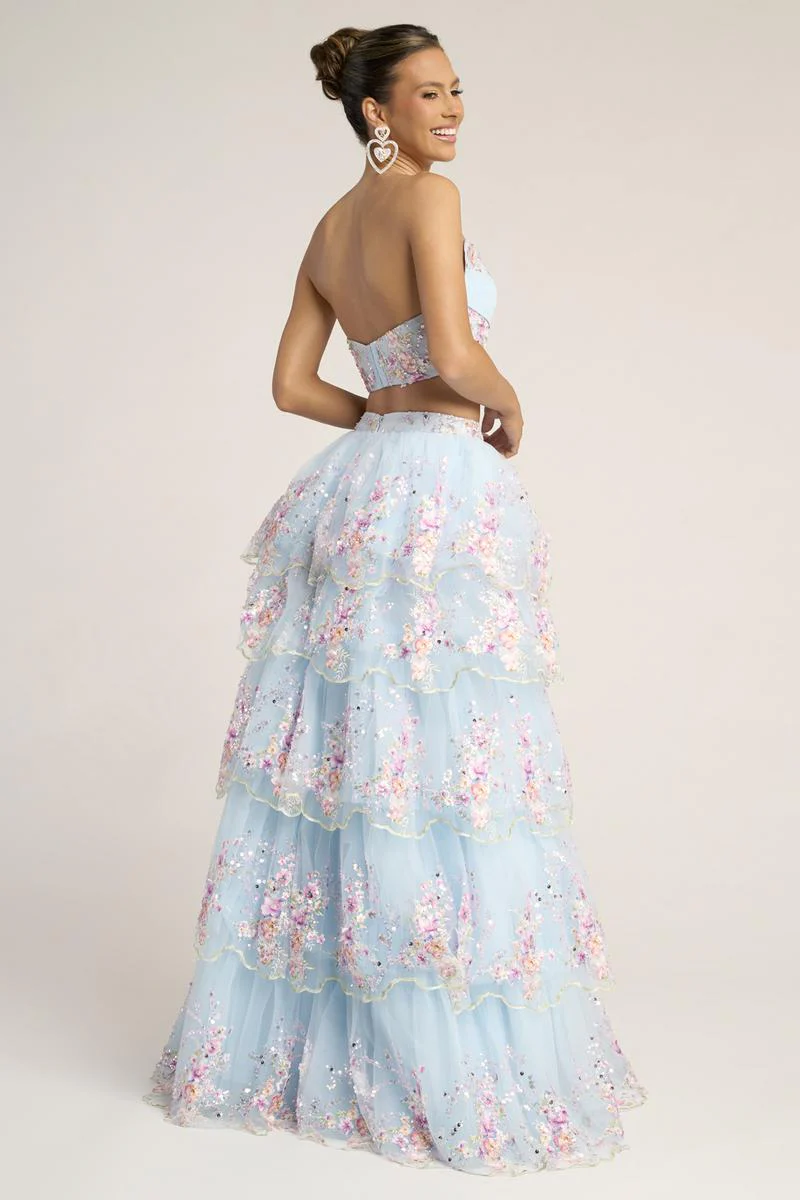 Portia & Scarlett Two Piece Ruffle Skirt Prom Gown PS26272 - Image 2
