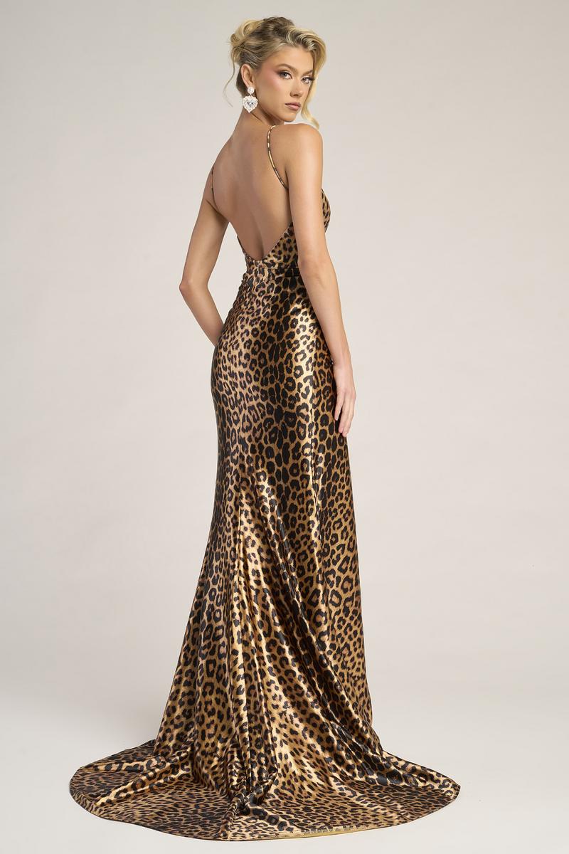 Portia and Scarlett Cheetah Print Prom Dress PS26276 - Image 2