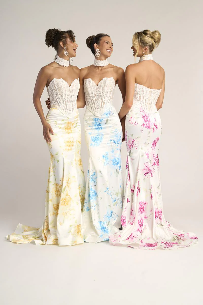 Portia and Scarlett Floral Print Prom Dress PS26299 - Image 5