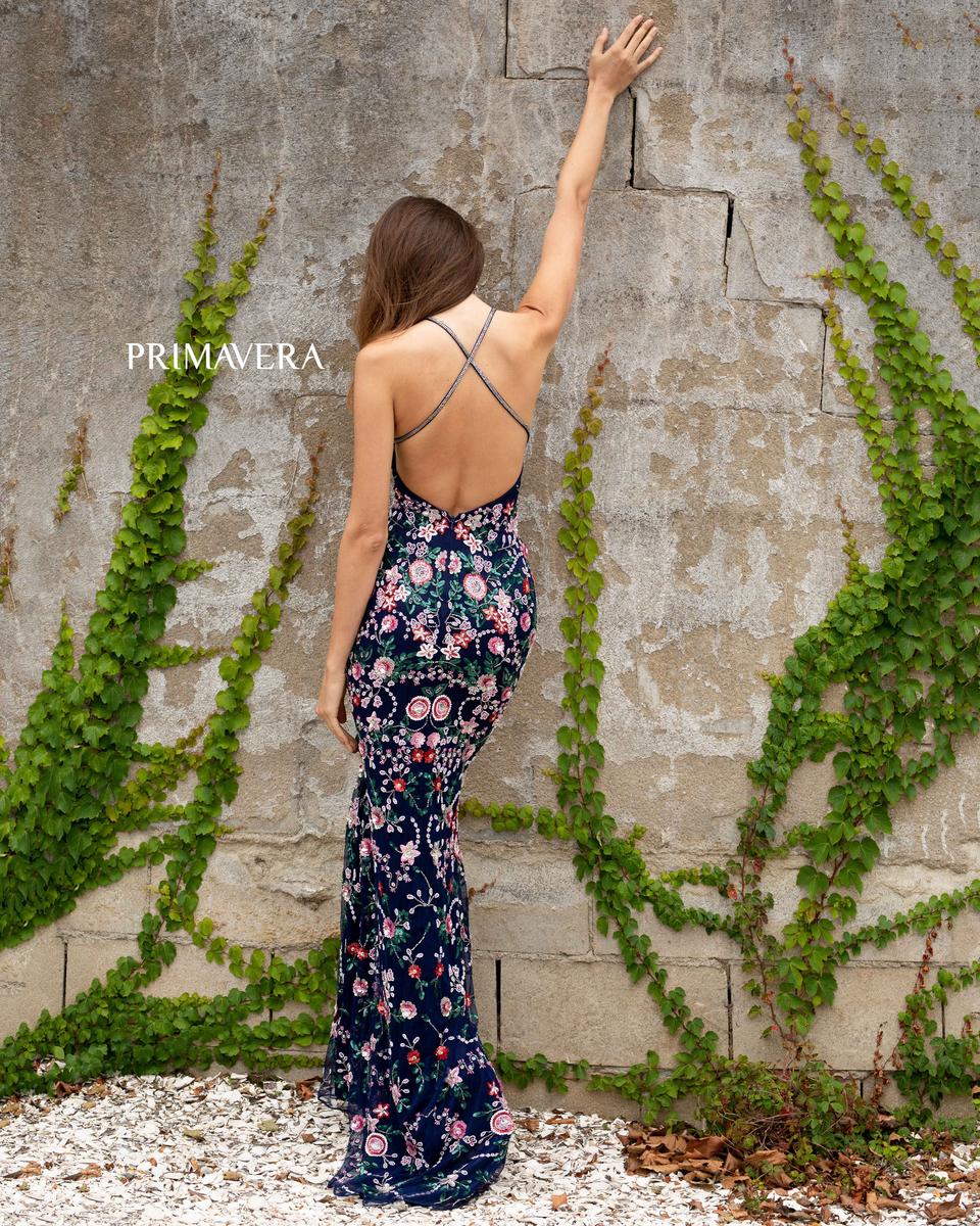 Primavera Couture Beaded Floral Open Back Long Dress 3073 - Image 26