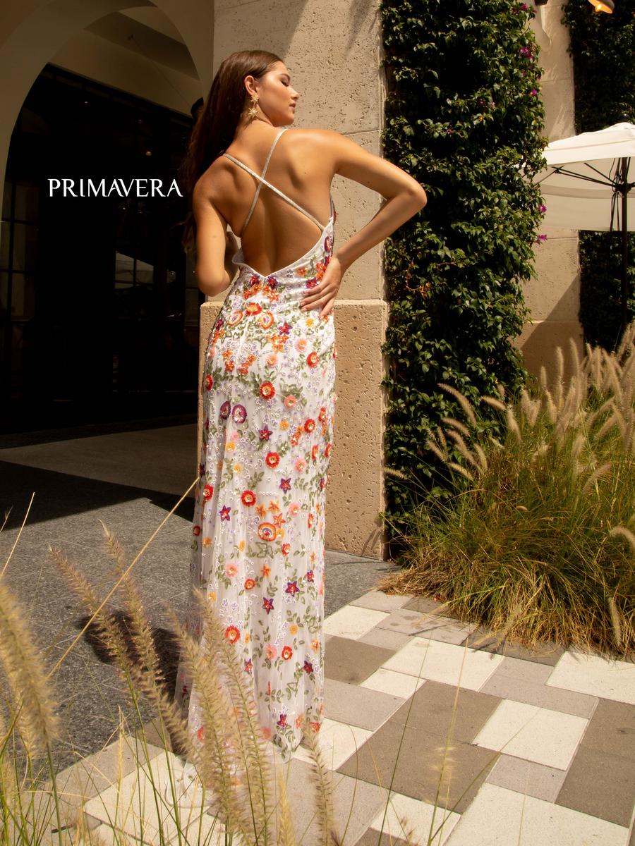 Primavera Couture Beaded Floral Open Back Long Dress 3073 - Image 29