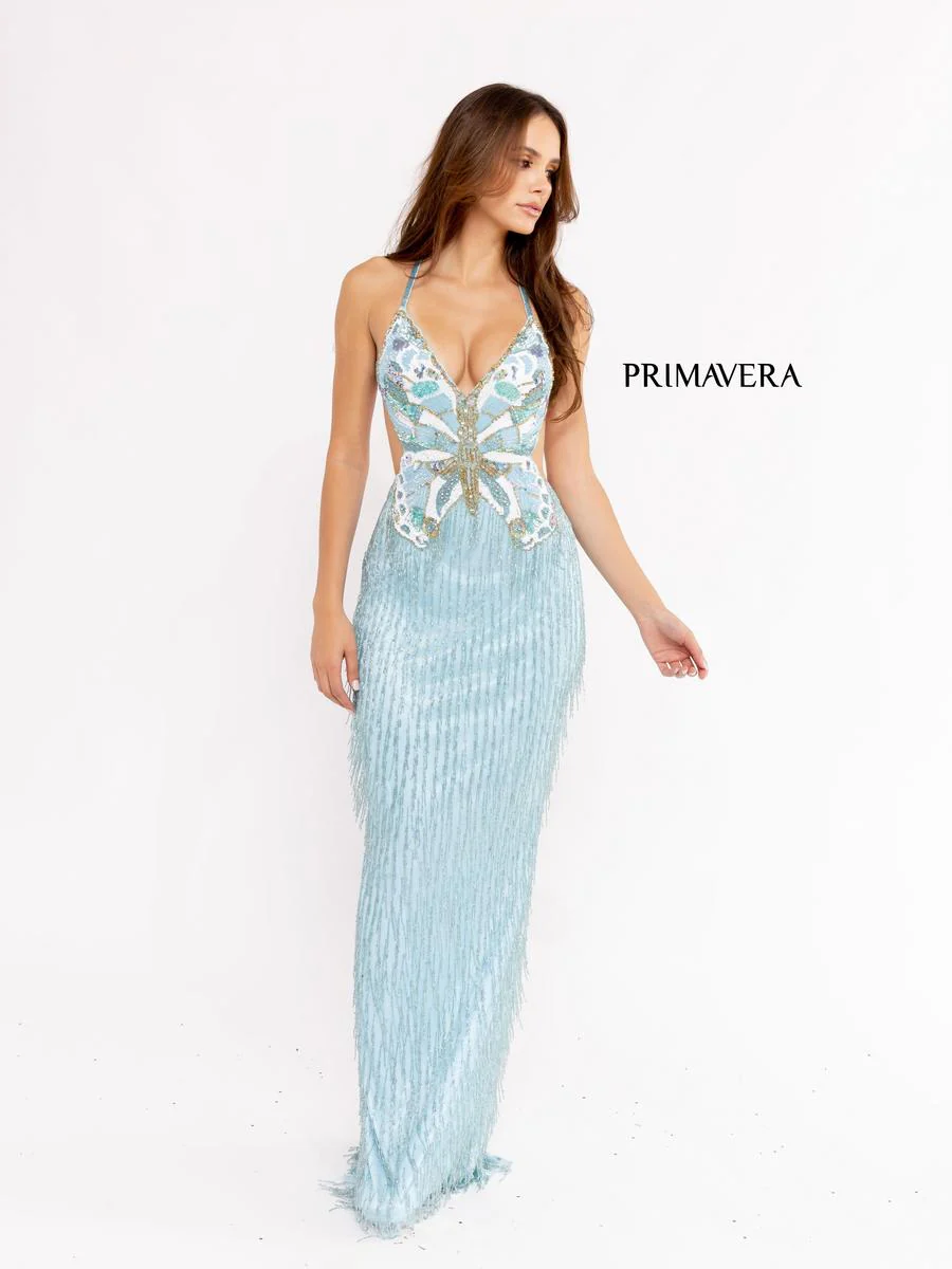 Primavera Couture Long Butterfly Dress 3966 - Image 8