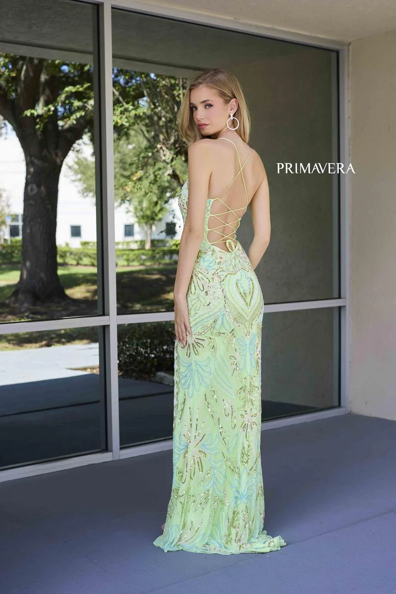 Primavera Couture Beaded Scoop Neck Long Dress 4156 - B - Image 11