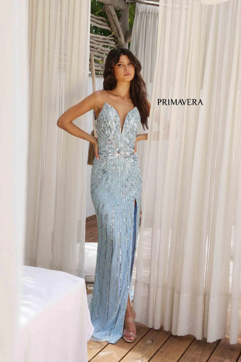 Primavera Couture Fully Beaded Strapless Long Dress 4301 - Image 7