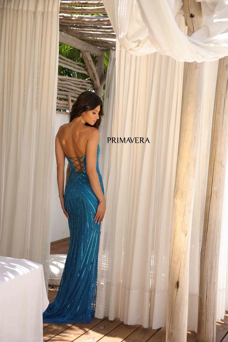 Primavera Couture Strapless Keyhole Long Prom Dress 4309 - Image 2