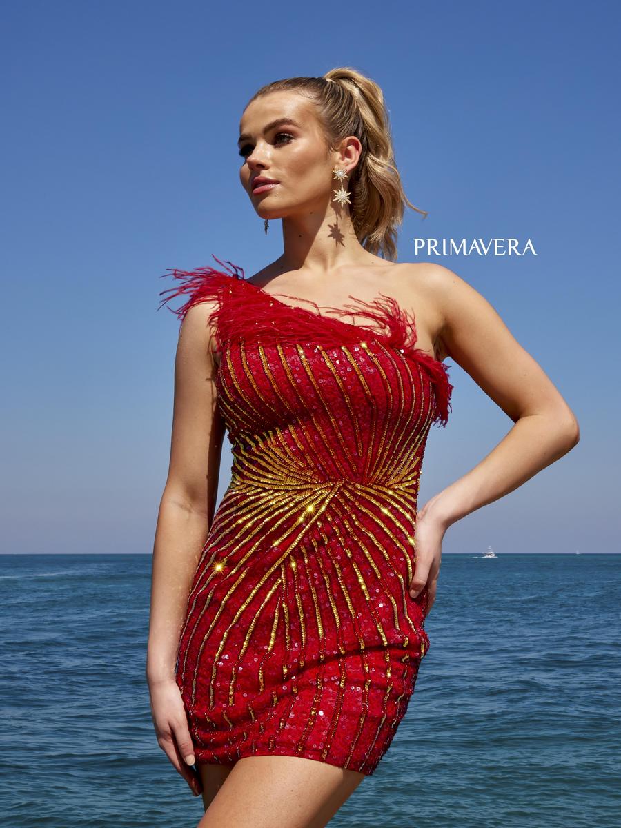 Primavera Feather Homecoming Dress 4002 - Image 9