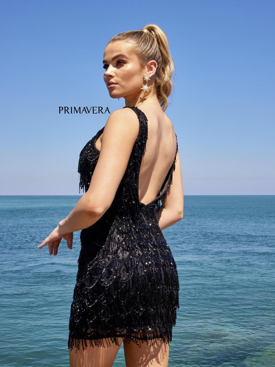 Primavera V-Neck Fringe Homecoming Dress 4042 - Image 2