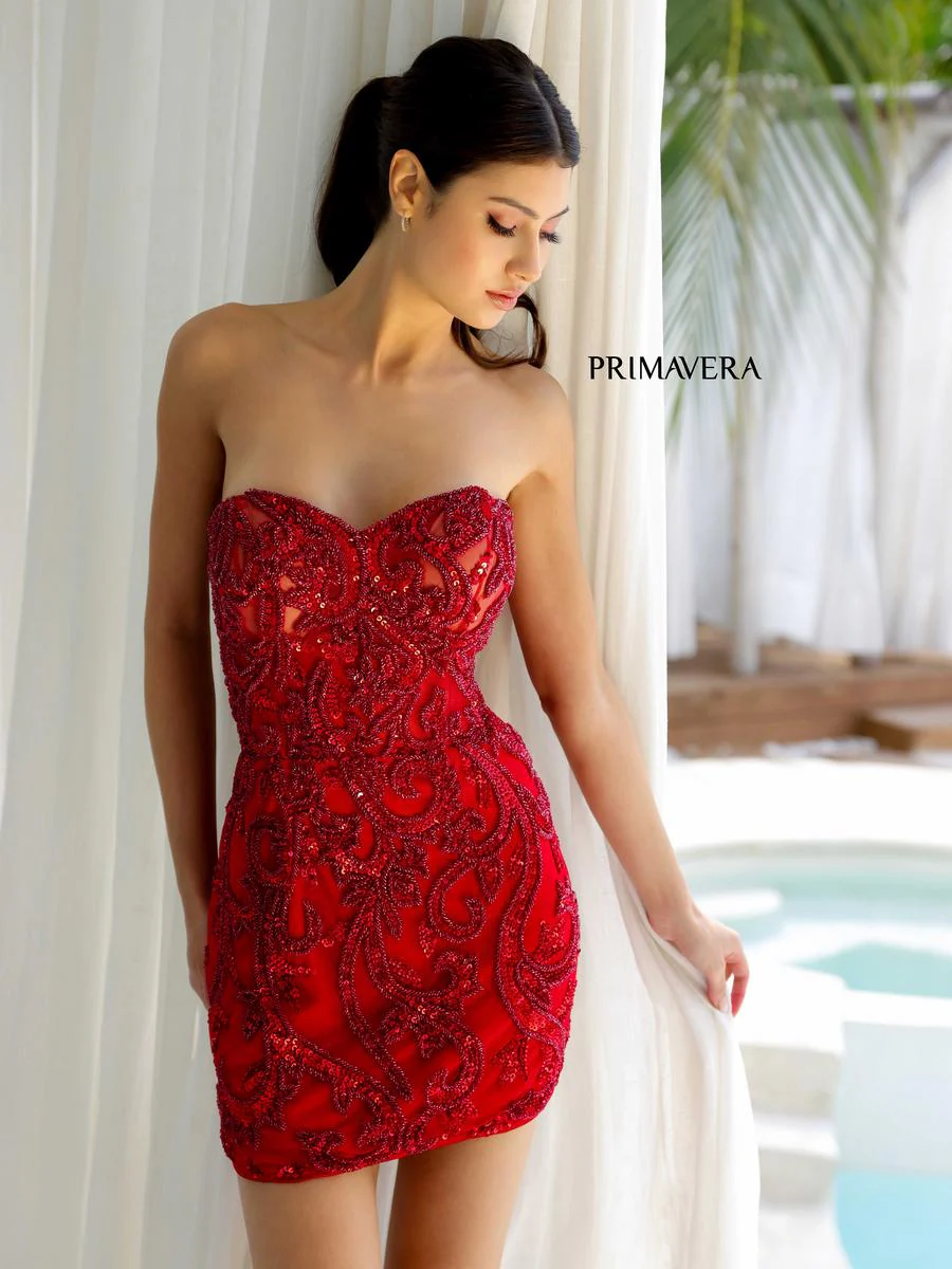 Primavera Illusion Corset Beaded Homecoming Dress 4227 - Image 20