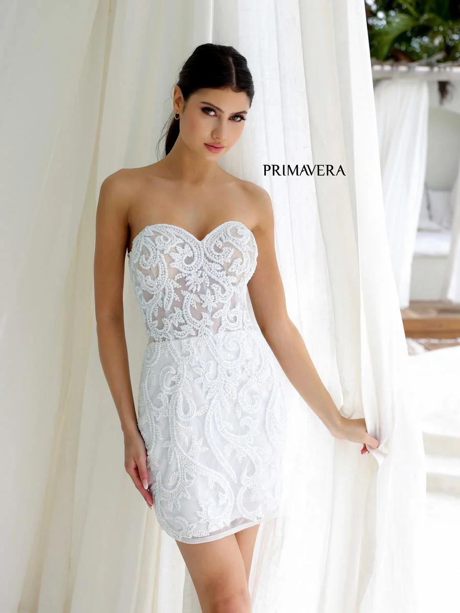 Primavera Illusion Corset Beaded Homecoming Dress 4227 - Image 21
