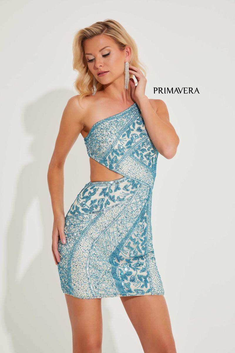 Primavera Asymmetrical Open Back Homecoming Dress 4228 - Image 3