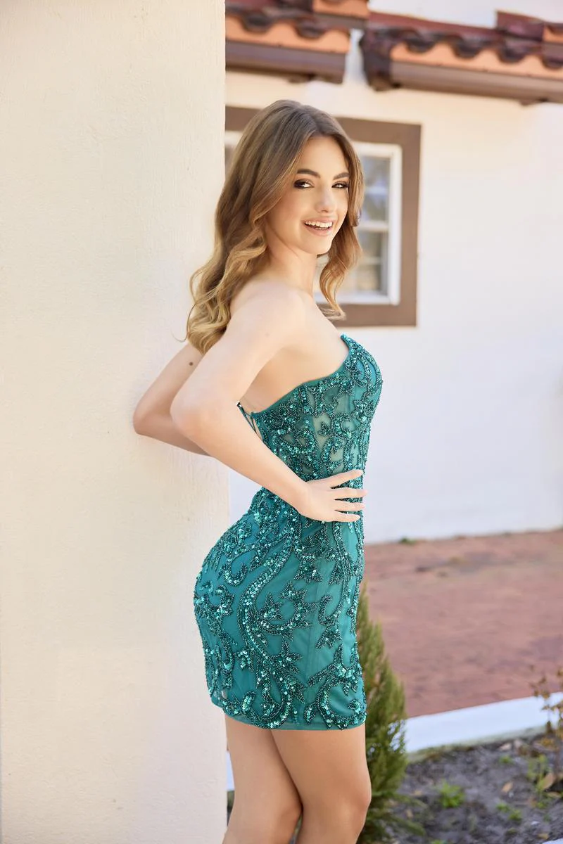 Primavera Couture Tight Beaded HoCo Dress 4430