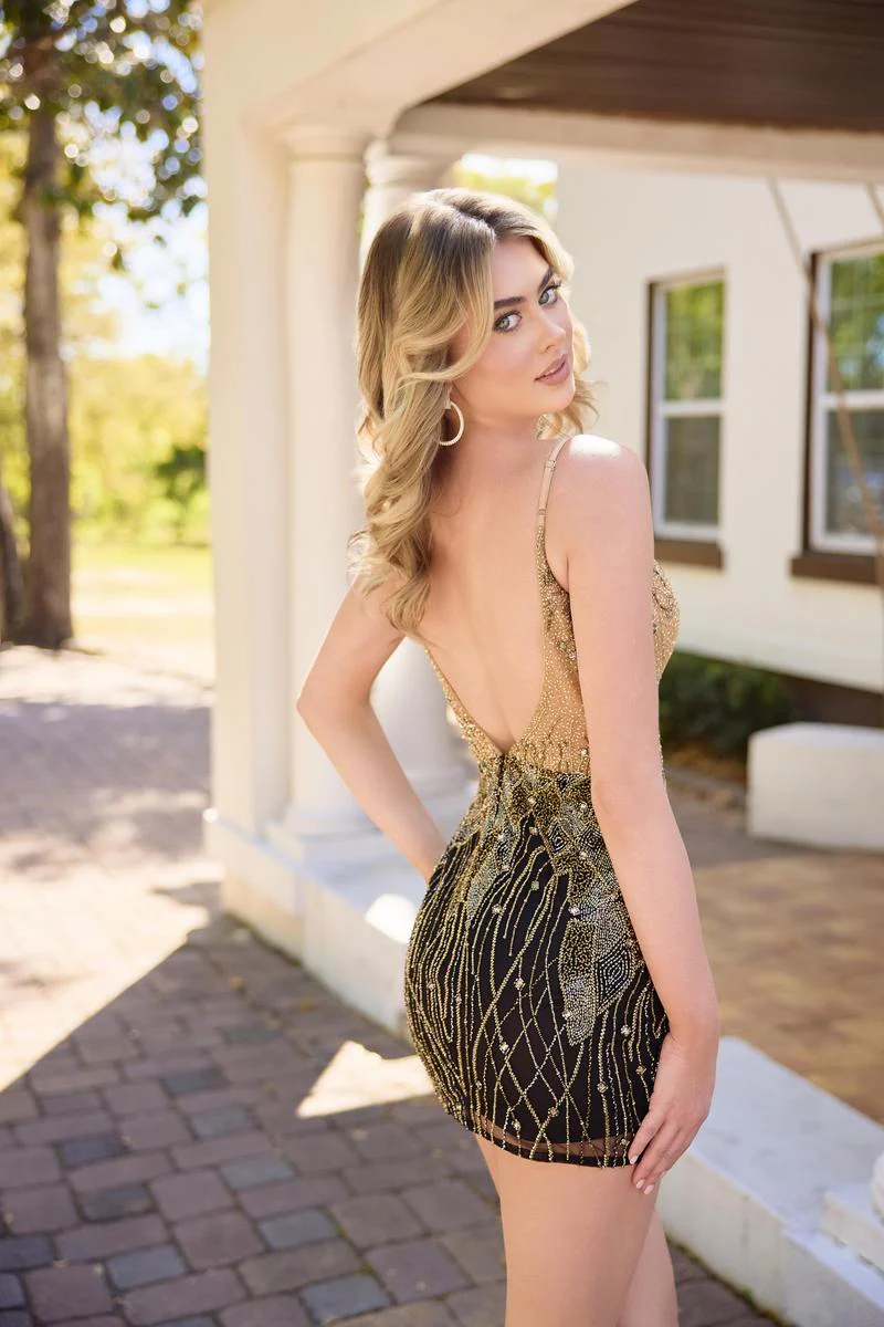 Primavera Couture Color Block HoCo Dress 4434 - Image 4