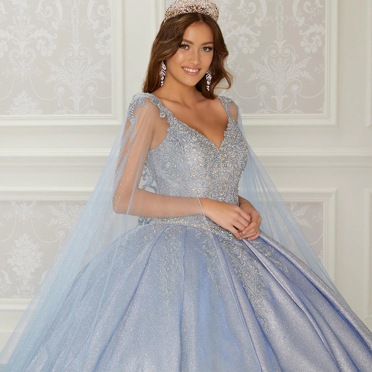 Princesa by Ariana Vara Dress PR22141Cape - Image 10