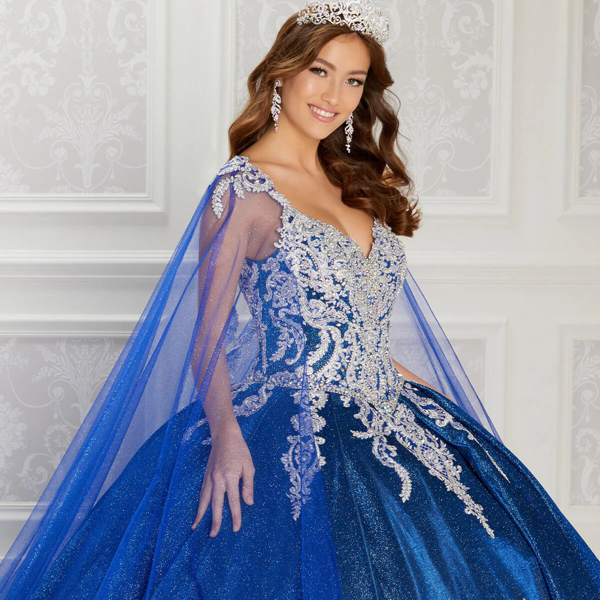 Princesa by Ariana Vara Dress PR22141Cape - Image 12